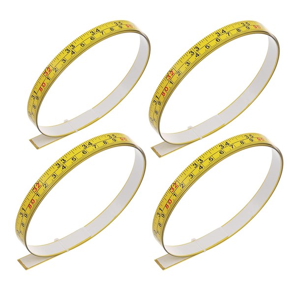 4Pcs Self-Adhesive Measuring Tape, 44 Inch Imperial and Metric Scale
