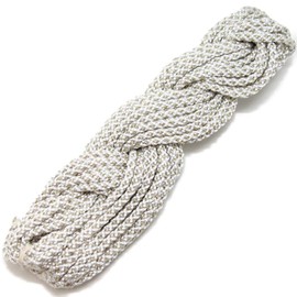 [Machida Suten] Rayon Lurex Edo Hitting String (Genji Rope) Eight Braid String / Decorative String / Apron / Handicraft / Japanese String (White x Gold)