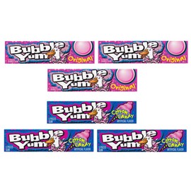 Bubble Yum Variety Pack of 6-3 Packs of Each Flavor - Original and Cotton Candy - Classic Gum People Have Enjoyed For Generations - Great for Sharing