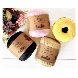 Fibra Natura Raffia Yarn, %100 Cellulose Rayon, Paper Macrame Cord, 40g 1.41 oz 90m 99yd, Natural Raffia Straw, Basket Yarn, Home Decor Yarn, eco-Friendly Yarn (16)