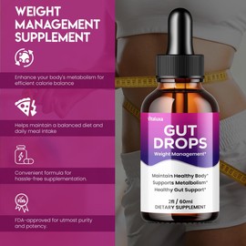 Vitaluxa (5 Pack) Gut Drops Premium Liquid Drop Supplement for Energy Overall Wellness, Gutdrops Droppers Maximum Strength Vitamin Advanced Formula With Healthy All Natural Ingredients for Wellness, USA (10ML)