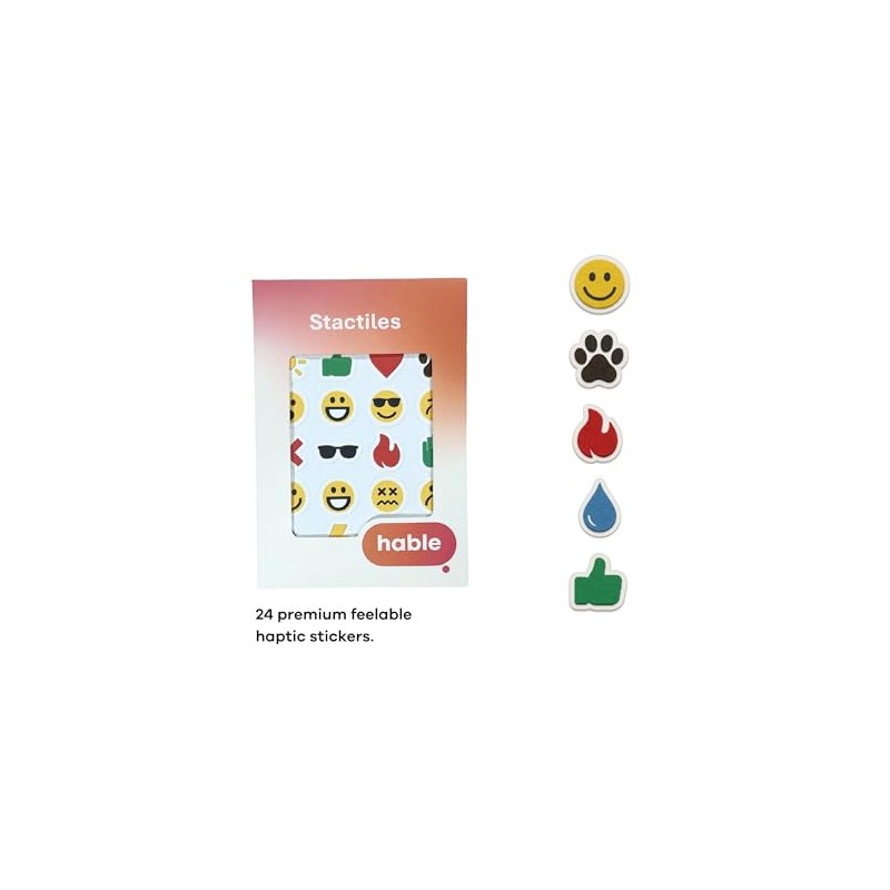 Tactile Emoji Stickers - 24 Emotional Relief Stickers for Blind
