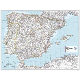 National Geographic Maps: Spain and Portugal Wall Map - Compact - 21.5 x 16.25 inches