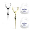 DKJEkdje 2 Set Stainless Steel Dental Floss Kit, 50m/Roll Each