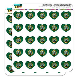 Rustic Washington State Flag Distressed USA Heart Shaped Planner Calendar Scrapbook Craft Stickers