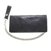 GARGOYLE BELLS Mens Wallet with Anti-Theft Chain Genuine Leather Black