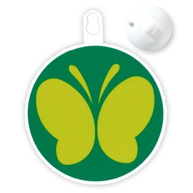 AMUZ 聴覚障害者標識 蝶マーク 反射タイプ 吸盤 1枚 KD-11