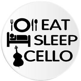 Kiwi Gifts Eat Sleep Cello - 100 Pack Circle Stickers 3 Inch - Music Musician