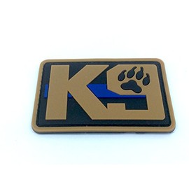K9 Thin Blue Line Dog Airsoft Paintball PVC Morale Patch (Brown)
