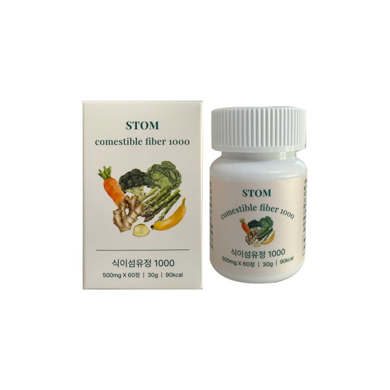 STOM 알칼리성섬유소 닥터민스 식이섬유정 양배추환 500mg x 60정 1개 /