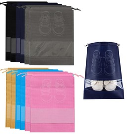 Dantolo Pack of 12 Shoe Bags, Travel Waterproof Shoe Bag, Dustproof Shoe Bag, Fabric Bag with Drawstring, Travel Storage Bag, Organiser for Travel Home, multi-coloured, shoe bag travel waterproof