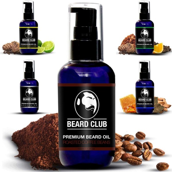 Beard Club - Beard Oil - Roasted Coffee Beans Beard Oil Men - Ideal Beard Care and Beard Oil for Men - 100 ml