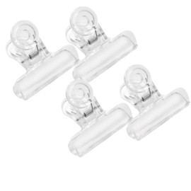 4Pcs Plastic Clear Clips Clamps, Chip Bag Clips Bulldog Clips Hinge Clips Food Bag Clamps Small Hinge Paper Clips for Kitchen(L)