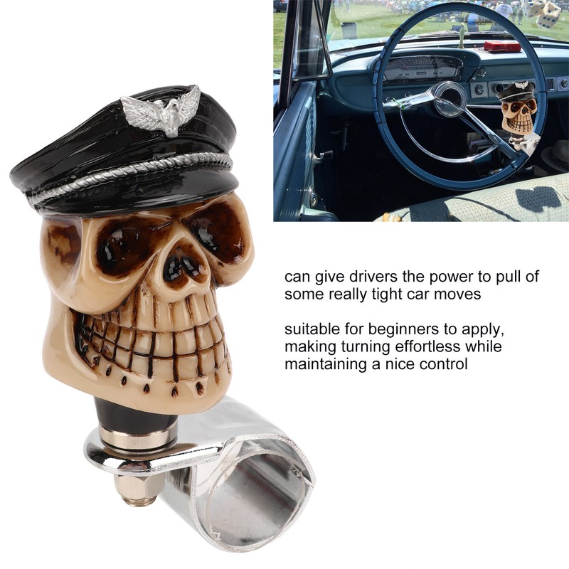 Skull Shape Steering Wheel Spinner 3cm Diameter Metal Resin Turn