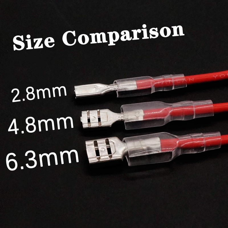 Twidec/20Pcs 4.8mm and 6.3mm Female Spade Crimp Terminal with Insulating