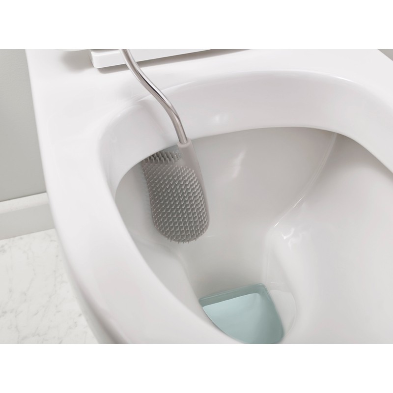 Toilet Brush with Slim Holder Flexible Anti-Drip