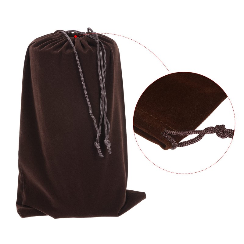 PATIKIL Microfiber Pouch 30x20cm Brown 2pcs Soft Storage Drawstring Gift