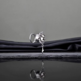 KUBOOZ Ear Piercings Plugs Tunnels Jewelry Gemmed Flower Drop Eyelets Stainless Steel Flare Screw Back Plugs Gauges 1/2"