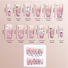 2 Packs Bling Coffin Press on Nails Cute Long Square