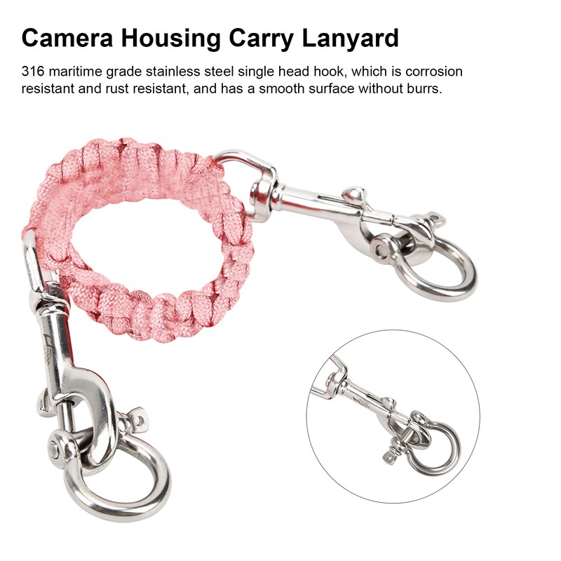 Diving Camera Lanyard Corrosion Rust Resistance 360° Flexible Rotation Diving