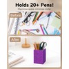 Luminzo Acrylic Desk Pen Holder, 3 x 3 x 4