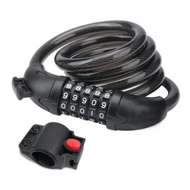 origin ダイヤル式 ワイヤーロック TONYON ブラケット付き 自転車用 盗難防止 ダイヤル5桁 ブラック 自転車盗難防止グッズ 頑丈 ワイヤーロック TOYO566