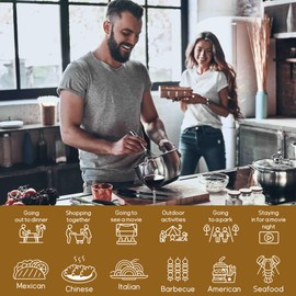 Panumly Anniversary Valentines Birthday Gift for Couples Husband Wife Boyfriend Girlfriend, 2 Pcs Food Activity Decision Dice, Date Night Steel Gift for Him Her, Funny Stocking Stuffers for Women Men