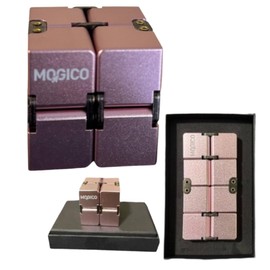 Mogico Premium Aluminium Infinity Cube, Metal Fidget Toy for Stress Relief and Focus (Pink)