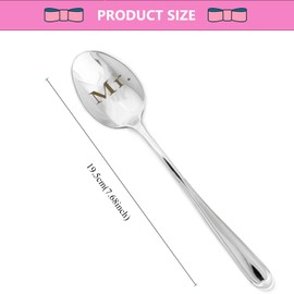 Valentines Gifts, 2PCS Stainless Steel Coffee Spoons, Engraved Spoon Mr. Right and Mrs. Always Right Spoon Christmas Valentines Day Wedding Gifts for Couple Lovers Y8QLSZ