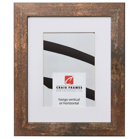 Craig Frames Bauhaus 125, 16 x 20 Inch Rust Picture Frame Matted to Display a 11 x 14 Inch Photo