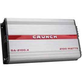 Crunch SA-2100.4 Smash Series 2,100-Watt 4-Channel Class AB Amp Car Audio Sound System Subwoofer Speaker Amp Amplifier with Gravity Magnet Phone Holder and 4 Gauge Kit Red Bundle