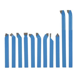 11 Piece Turning Steel Set Carbide 8 mm Reversible Plate Lathe Milling Cutting Turning Tool Set with Wooden Box for General Lathes Semi-Automatic and Automatic
