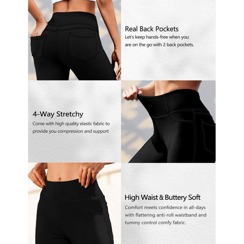 VOOVEEYA Capri Leggings for Women, High Waisted Yoga Pants with