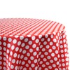 YOUR CHAIR COVERS - 120 inch Round Satin Tablecloth Red/White