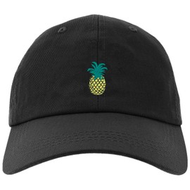 owndis Cap Pineapple Embroidered Dad Hat for Man and Women, Adjustable Baseball Cap-EM-0009-Black