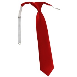 TigerTie Plain Children's Tie Pre-Tied with Elastic Band, Traffic red