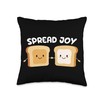 Spread Joy Peanut Butter And Marshmallow Funny Fluffernutter Throw Pillow