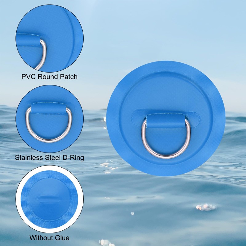 PATIKIL 3.1" Paddle Board D Rings, 12 Pcs Stainless Steel