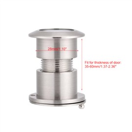 Watris Veiyi 28 mm Door Viewer, Anti-Theft Door Viewer with Door Viewer Cover, Alloy Electronic Door Viewer for 35 mm - 60 mm Thick Doors (Brushed Chrome Plated)