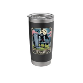 Funny Tarot Card Deadlift Gym Workout Fitness Reaper Stainless Steel Insulated Tumbler