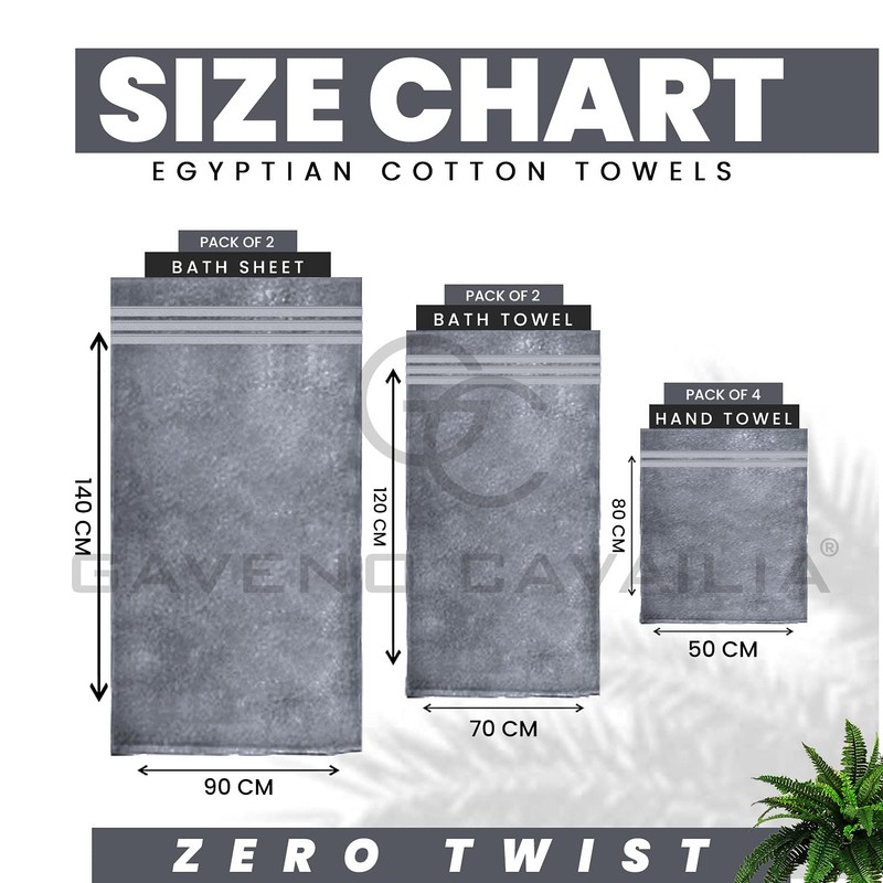 GC GAVENO CAVAILIA 100% Ringspun Cotton Bath Towels, Luxury 550