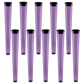 Cherry-on-Top King Size Cone Holder Air Tight Hard Plastic Tube Smoking Rolling Cig Tube, 10 Holders Purple