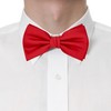 BEWDIO Adjustable Red Bow Ties for Men, Solid Color Pre-Tied