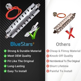 BlueStars WR51X10055 Refrigerator Defrost Heater, WR55X10025 Temperature Sensor and WR50X10068 Defrost Thermostat Replacement - Compatible with GE Hotpoint Refrigerators