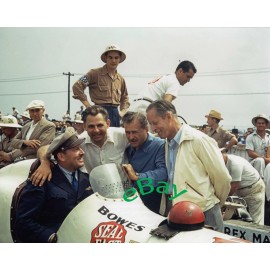 Unbranded 1941 Roscoe Turner (In Car) Louie Meyer Wilbur Shaw Racing Photo 8X10 Print