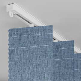 AJAZZ 100% Blackout Accordion Door Closet Door Curtain-with Flexible Ceiling Track Total Privacy Sound Proof Curtains Suitable for Bedroom Living Room Doorway Curtain Sets (1 Pack, 72W x 79 L, Blue)