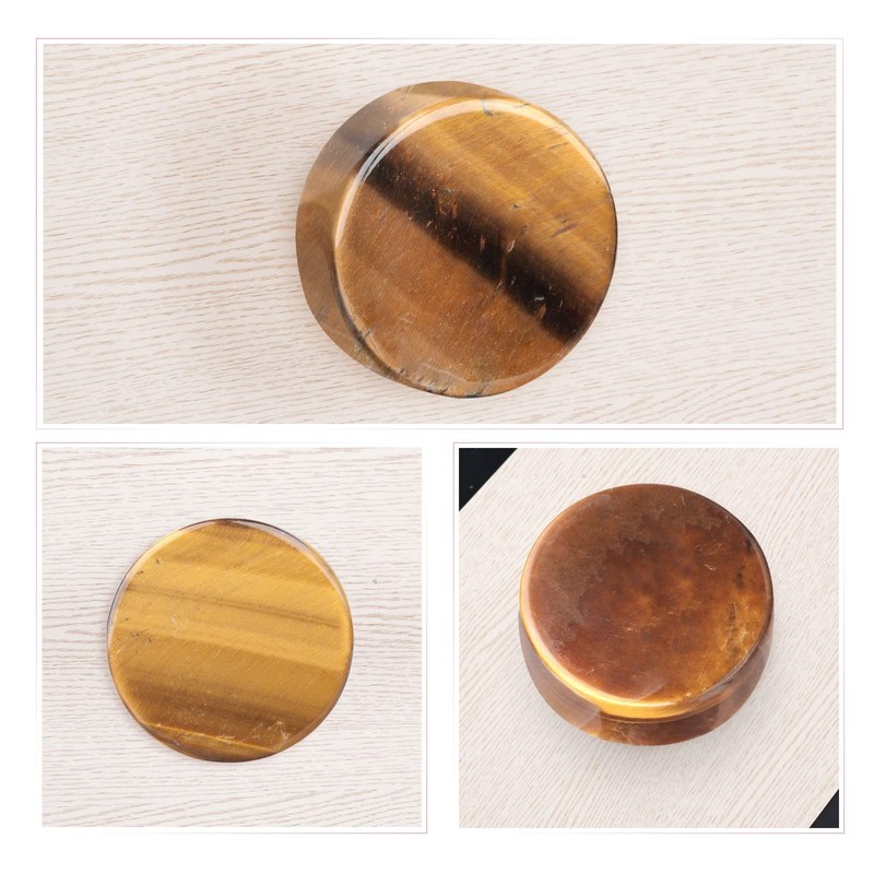 KYEYGWO 4 Pieces Tiger Eye Round Crystal Furniture Knobs with