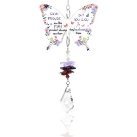 Best Friend Birthday Gifts For Women, Crystal Butterfly Friendship Suncatcher Presents, Hanging Wall Art Decor Friends Always There, Reminder Gifts Butterfly Sun Catcher For Window Bedroom