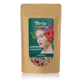 fitvia Herbal Tea "Raspberry Rosemary": Loose Tea, Rosemary Raspberry - Real Seeds, No Added Sugar, 100 g