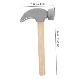 Vaguelly 2Pcs Dark Grey Wooden Hammer Toy Set for Kids - Mini Hammer for Toddlers Educational Pounding Tool Construction Play Portable and Easy to Clean